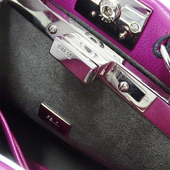 Fendi FENDI Bag Ladies Peekaboo Shoulder Leather Micro Purple 8M0355 - Picture 7 of 16